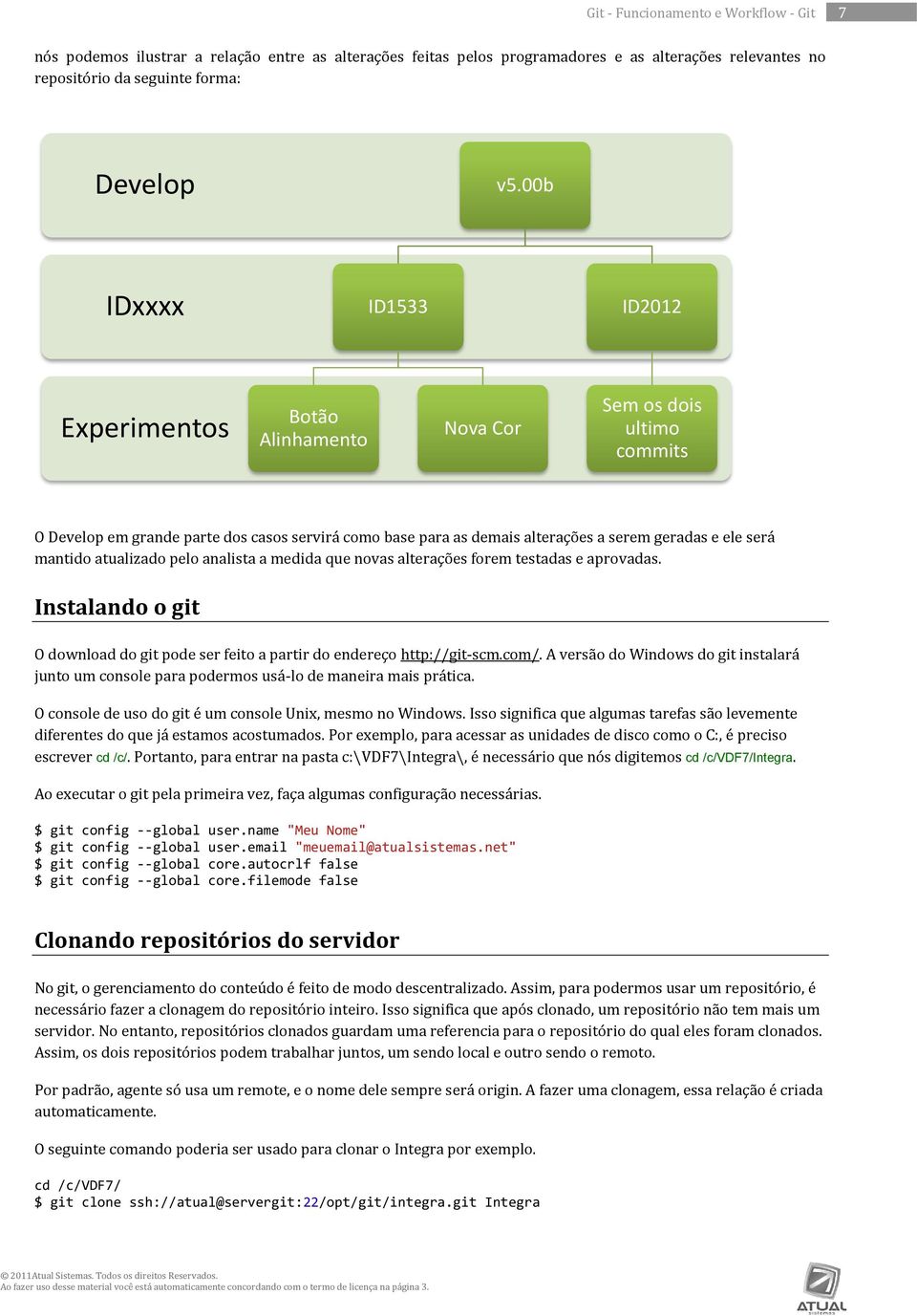 mantido atualizado pelo analista a medida que novas alterações forem testadas e aprovadas. Instalando o git O download do git pode ser feito a partir do endereço http://git-scm.com/.