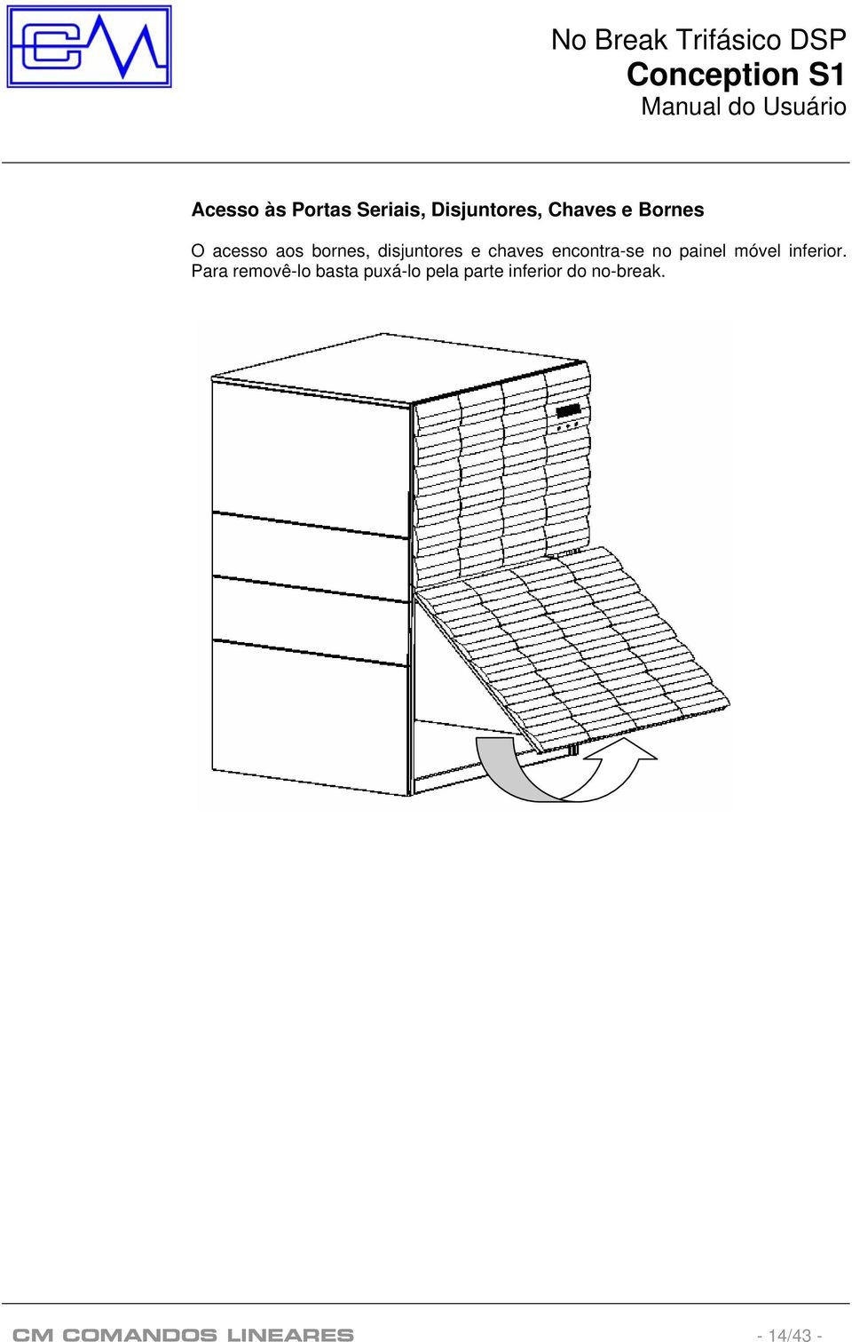 painel móvel inferior.