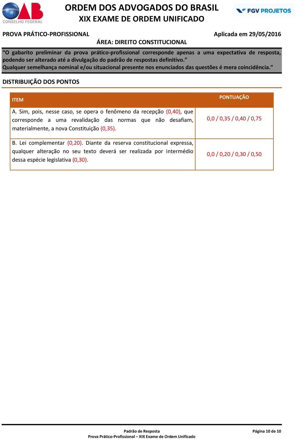 desafiam, materialmente, a nova Constituição (0,35). B. Lei complementar (0,20).