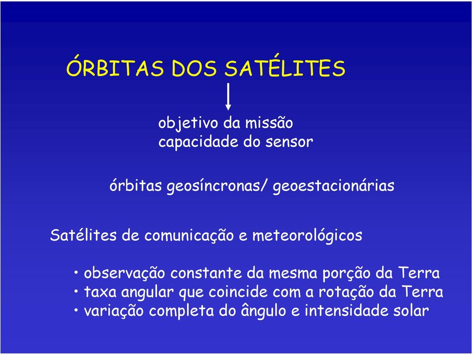 meteorológicos observação constante da mesma porção da Terra taxa