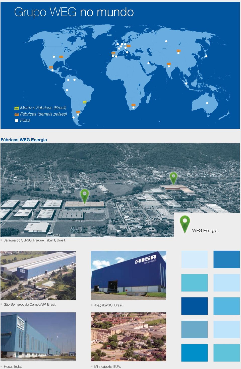 países) Filiais Fábricas WEG Energia WEG Energia g Jaraguá do