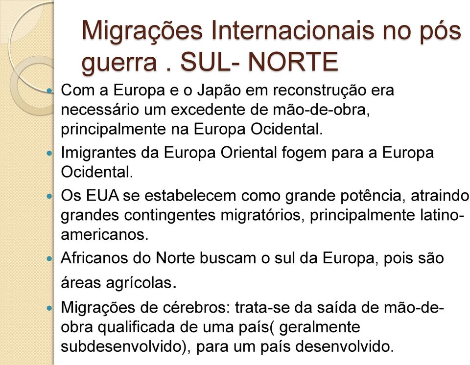 Imigrantes da Europa Oriental fogem para a Europa Ocidental.