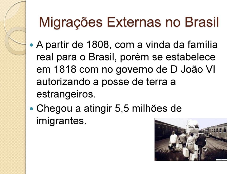 com no governo de D João VI autorizando a posse de terra a