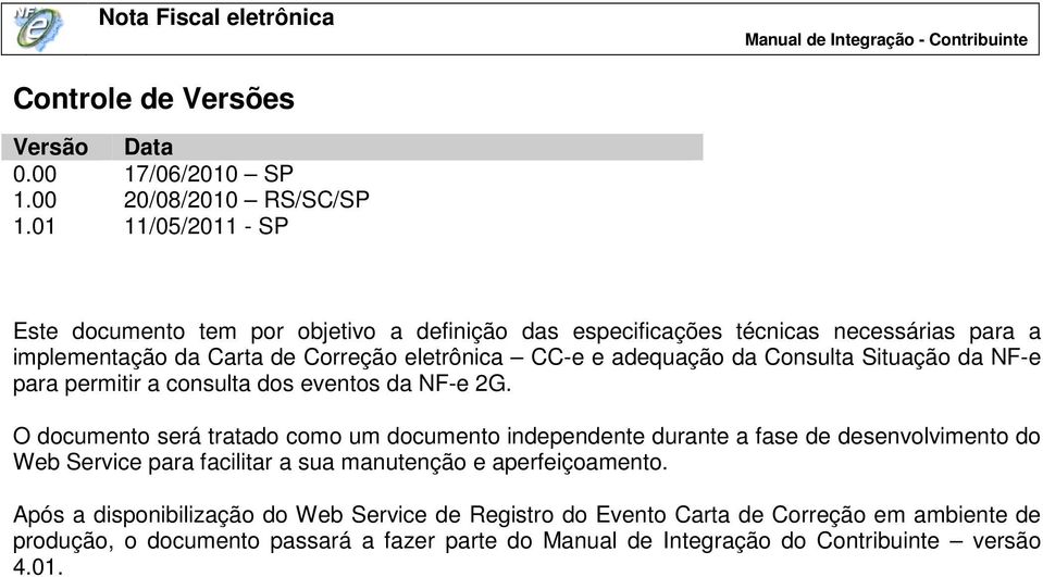 adequação da Consulta Situação da NF-e para permitir a consulta dos eventos da NF-e 2G.