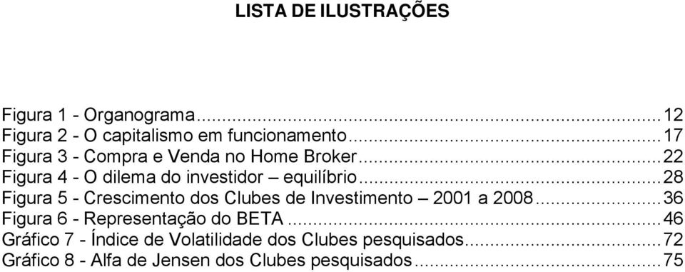 .. 28 Figura 5 - Crescimento dos Clubes de Investimento 2001 a 2008... 36 Figura 6 - Representação do BETA.