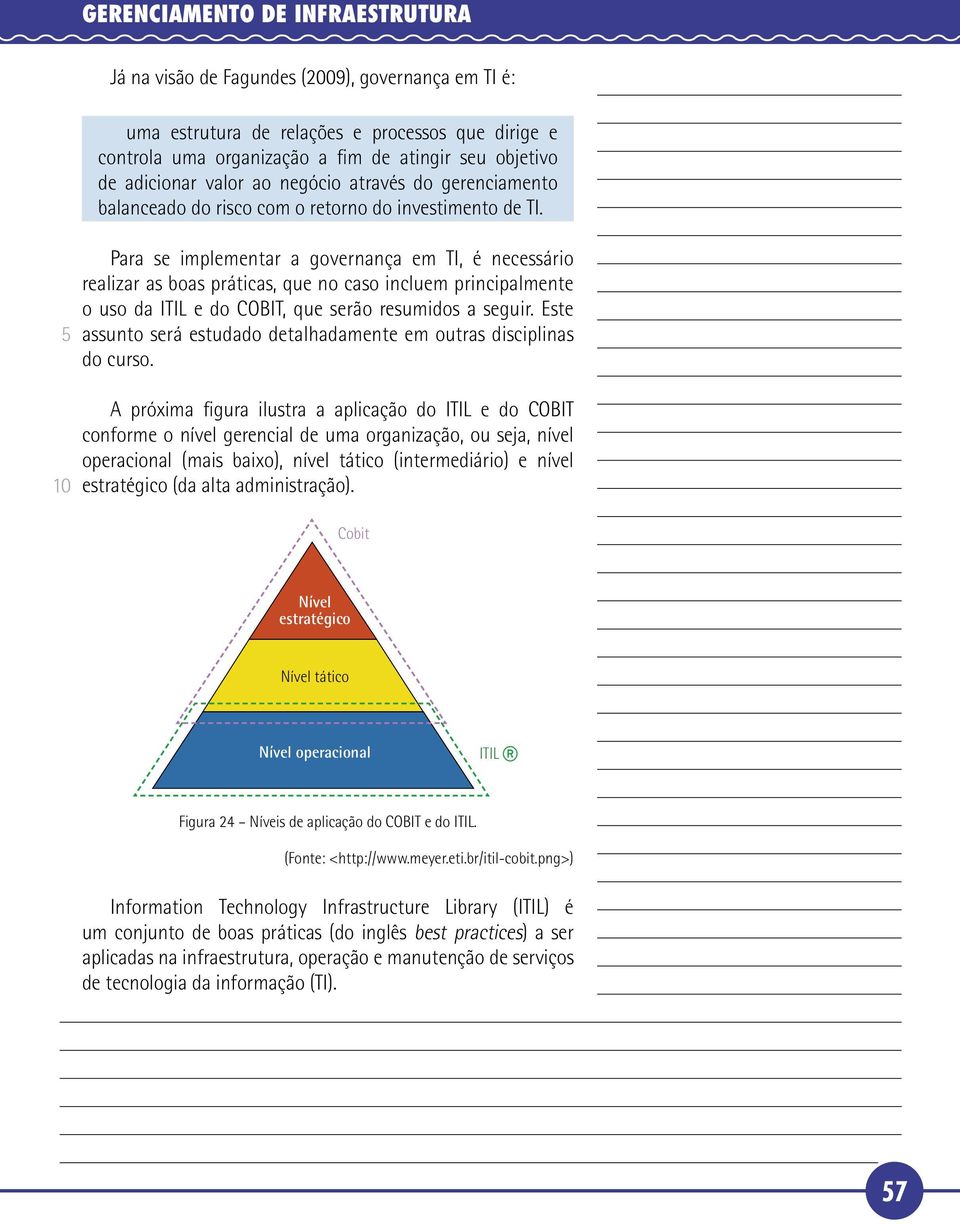 Para se implementar a governança em TI, é necessário realizar as boas práticas, que no caso incluem principalmente o uso da ITIL e do COBIT, que serão resumidos a seguir.