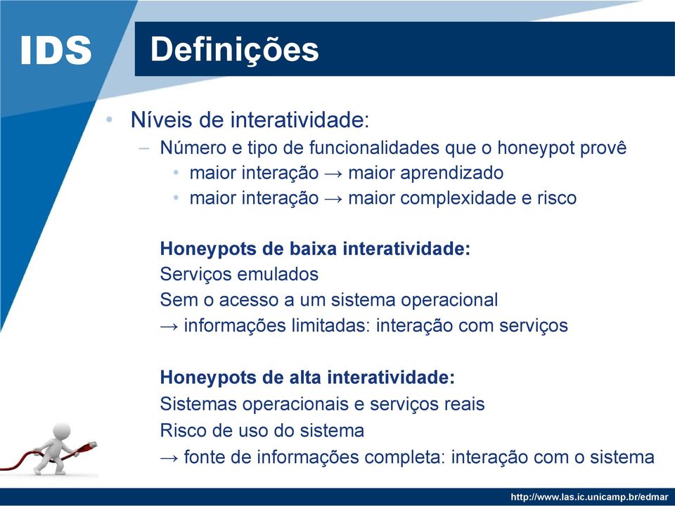 acesso a um sistema operacional informações limitadas: interação com serviços Honeypots de alta interatividade: