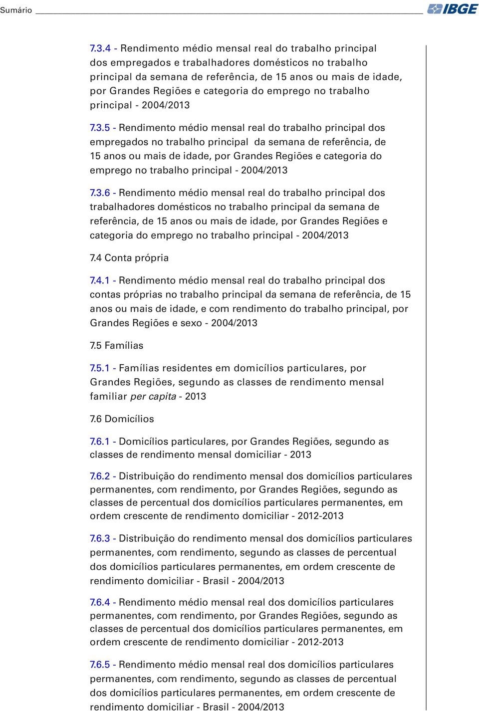 categoria do emprego no trabalho principal - 2004/2013 