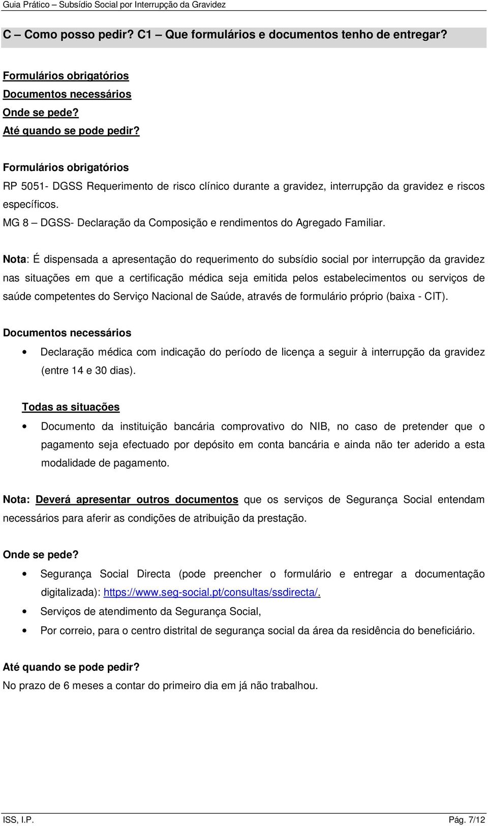 MG 8 DGSS- Declaração da Composição e rendimentos do Agregado Familiar.