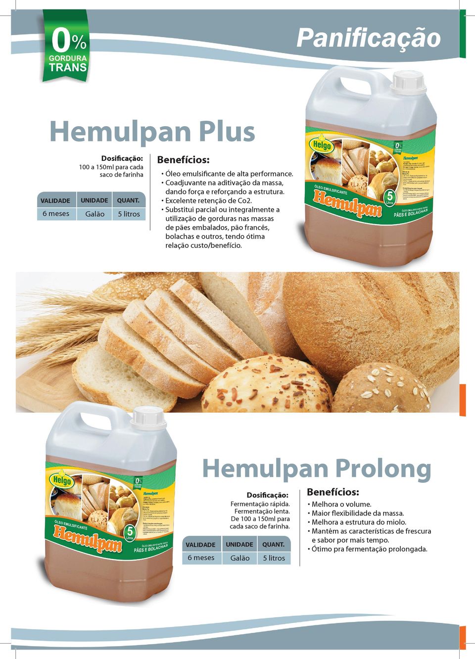 Substitui parcial ou integralmente a utilização de gorduras nas massas de pães embalados, pão francês, bolachas e outros, tendo ótima relação custo/benefício.