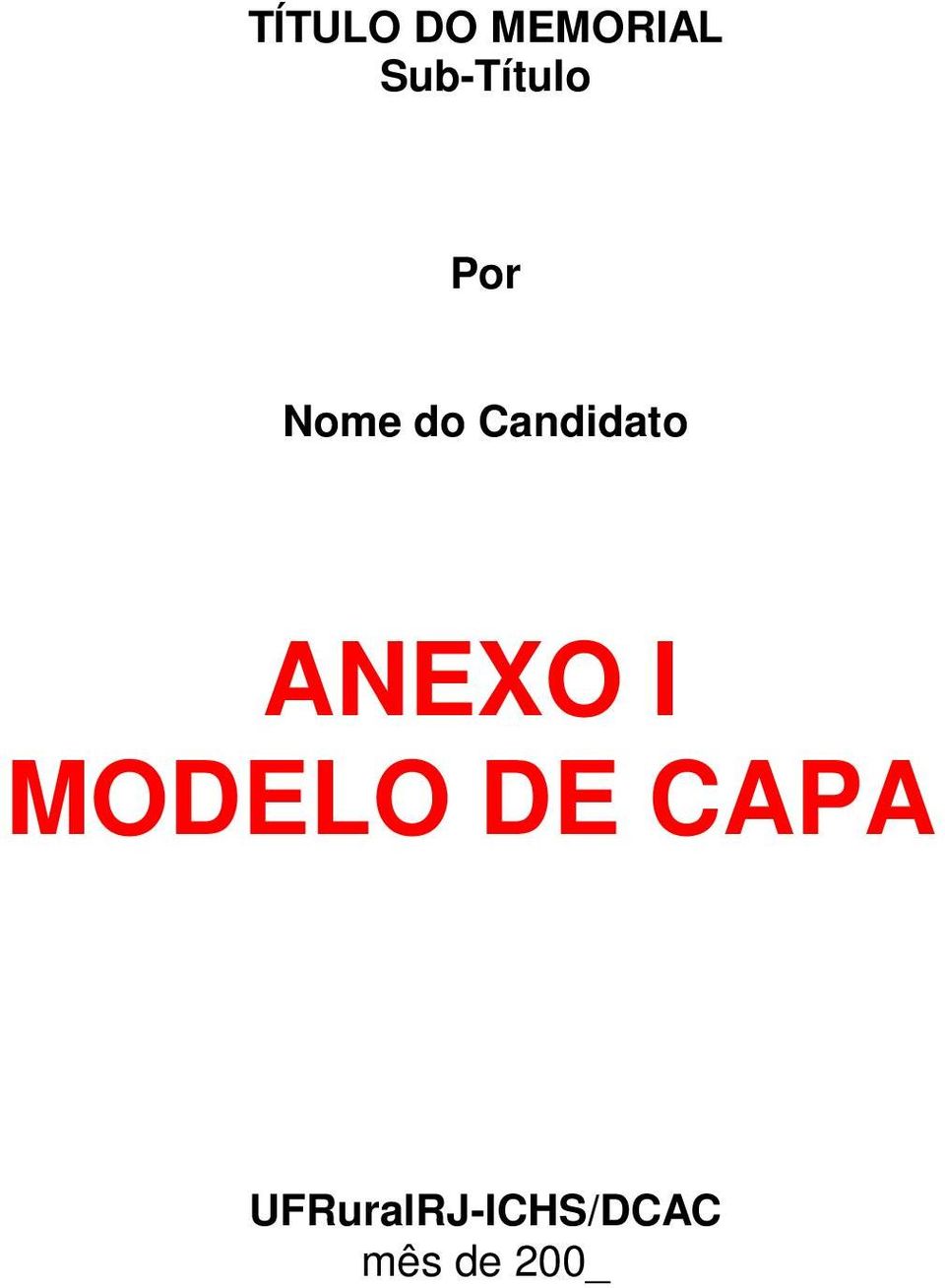 Candidato ANEXO I MODELO