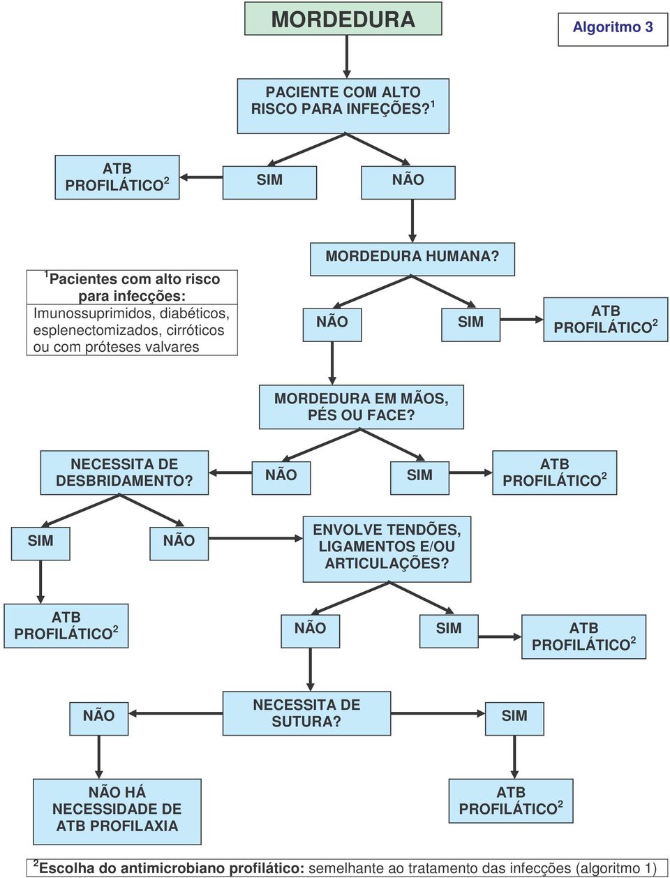 com próteses valvares MORDURA HUMANA? MORDURA EM MÃOS, PÉS FACE? NECESSITA SBRIDAMENTO?