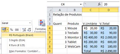 A guia Preenchimento permite adicionar cores de preenchimento às suas células.