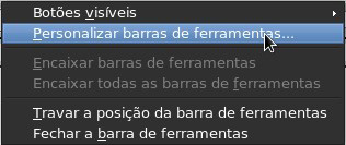 Essa barras são encontradas em praticamente todos os módulos do LibO.