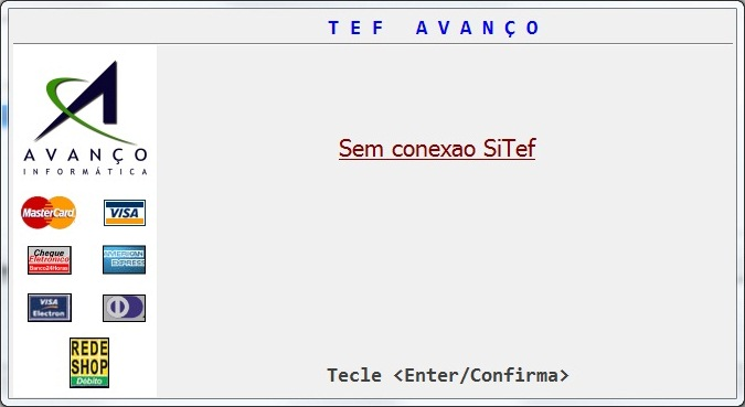 PAF-ECF AVANÇO INFORMÁTICA 28 Caso não haja conexão aparecerá a seguinte mensagem: Convênio Para a forma de pagamento que usa o tipo convênio, é necessário que o convênio e o conveniado estejam