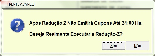 PAF-ECF AVANÇO INFORMÁTICA 36 Redução Z Redução Z é a operação de fechamento diário da impressora fiscal.