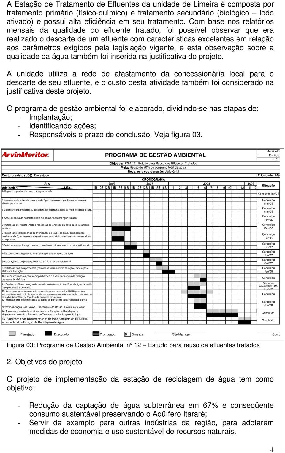 Com base nos relatórios mensais da qualidade do efluente tratado, foi possível observar que era realizado o descarte de um efluente com características excelentes em relação aos parâmetros exigidos