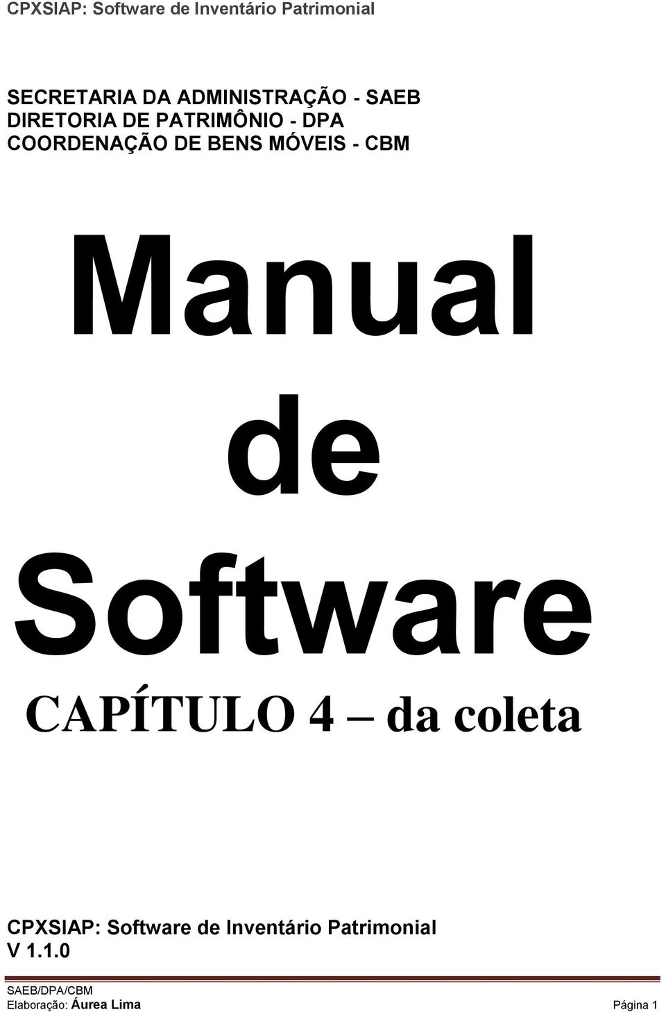 Manual de Software CAPÍTULO 4 da coleta CPXSIAP: