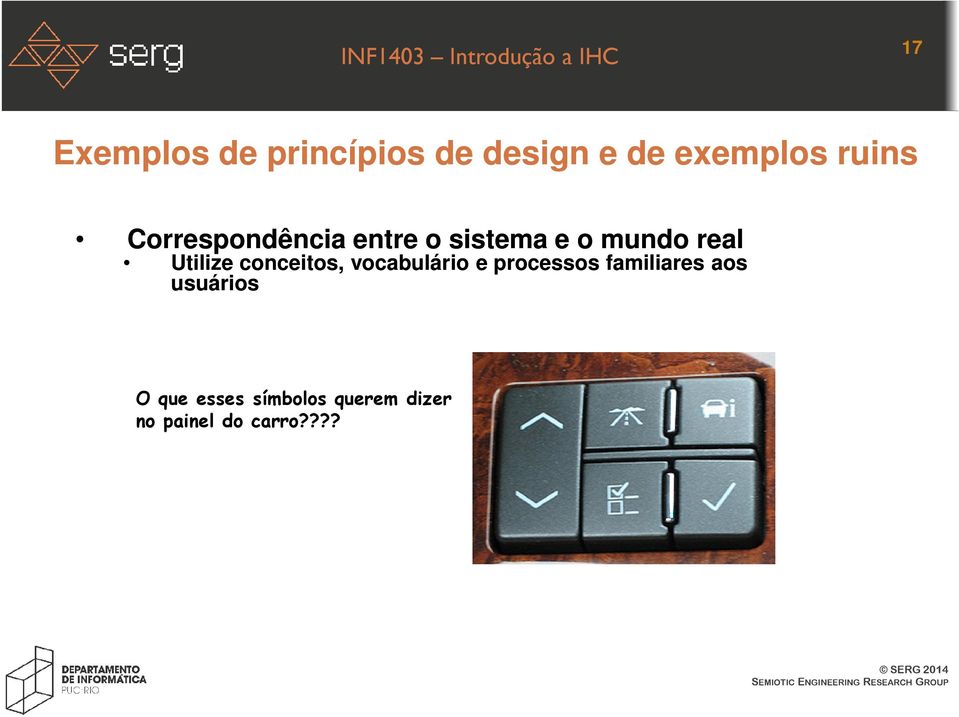 conceitos, vocabulário e processos familiares aos