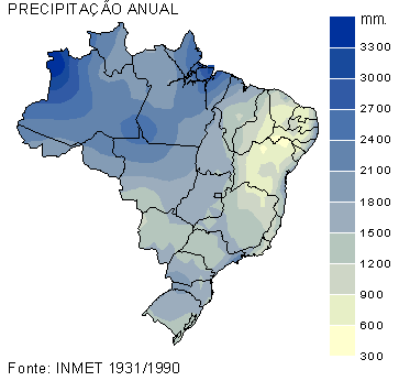 2 Extremo Sul: clima de latitudes médias, com grande flutuação térmica no ano; estação seca bem definida durante o verão e estação chuvosa no inverno associada a frentes frias.