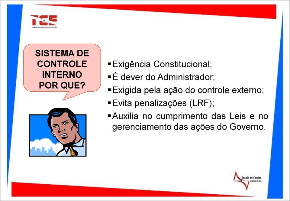 Exigida pela ação do controle externo; Evita