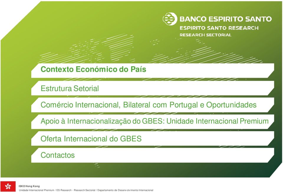 Oportunidades Apoio à Internacionalização do GBES: