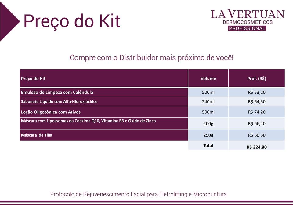 Loção Oligotônica com Ativos 500ml R$ 74,20 Máscara com Lipossomas da Coezima Q10, Vitamina B3 e Óxido de