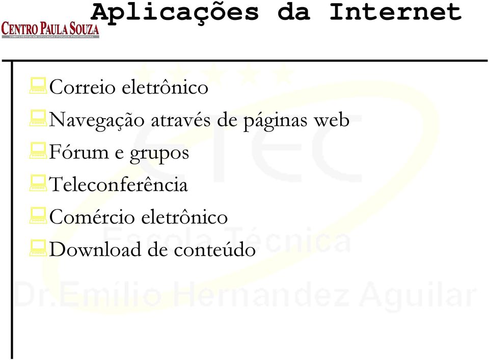 páginas web Fórum e grupos