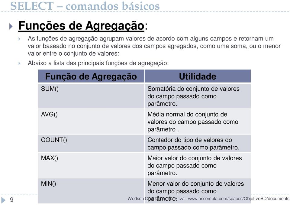 valores do campo passado como parâmetro. Média normal do conjunto de valores do campo passado como parâmetro. Contador do tipo de valores do campo passado como parâmetro.