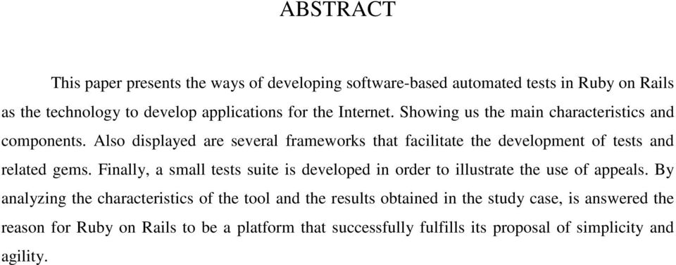 Also displayed are several frameworks that facilitate the development of tests and related gems.