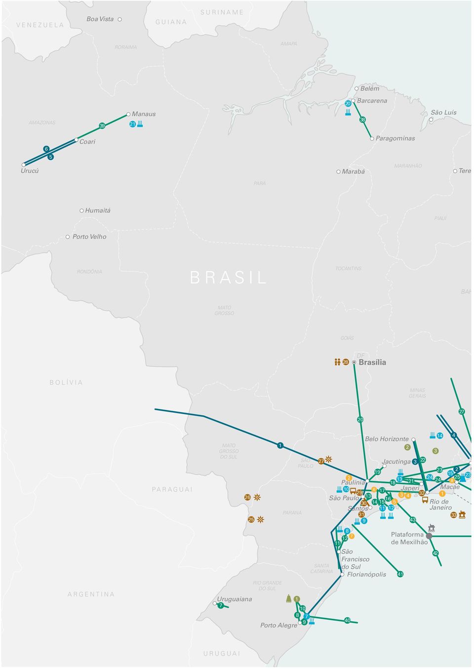 PARANÁ 27 4 4 Belo Horizonte 2 3 Jacutinga 3 22 9 23 2 5 2 25 2 24 8 Paulínia 8 3 24 0 6 29 7 Japeri Macae 4 3 3 32 São Paulo 6 30 4 5 5 Rio de Santos 2 Janeiro 3