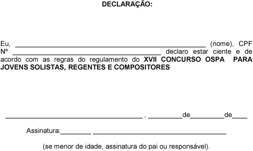 PARA JOVENS SOLISTAS, REGENTES E COMPOSITORES, de de