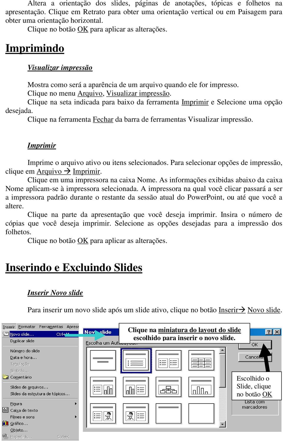 Clique na seta indicada para baixo da ferramenta Imprimir e Selecione uma opção desejada. Clique na ferramenta Fechar da barra de ferramentas Visualizar impressão.