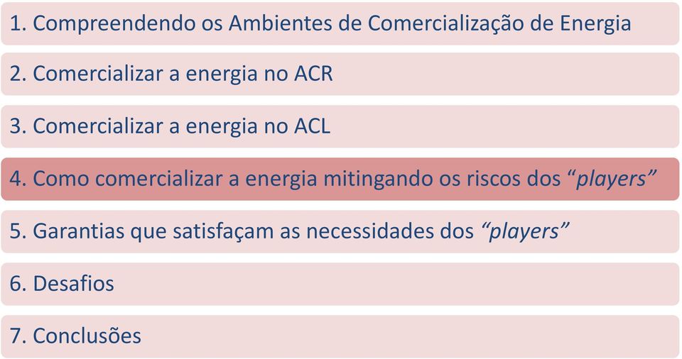 Como comercializar a energia mitingando os riscos dos players 5.