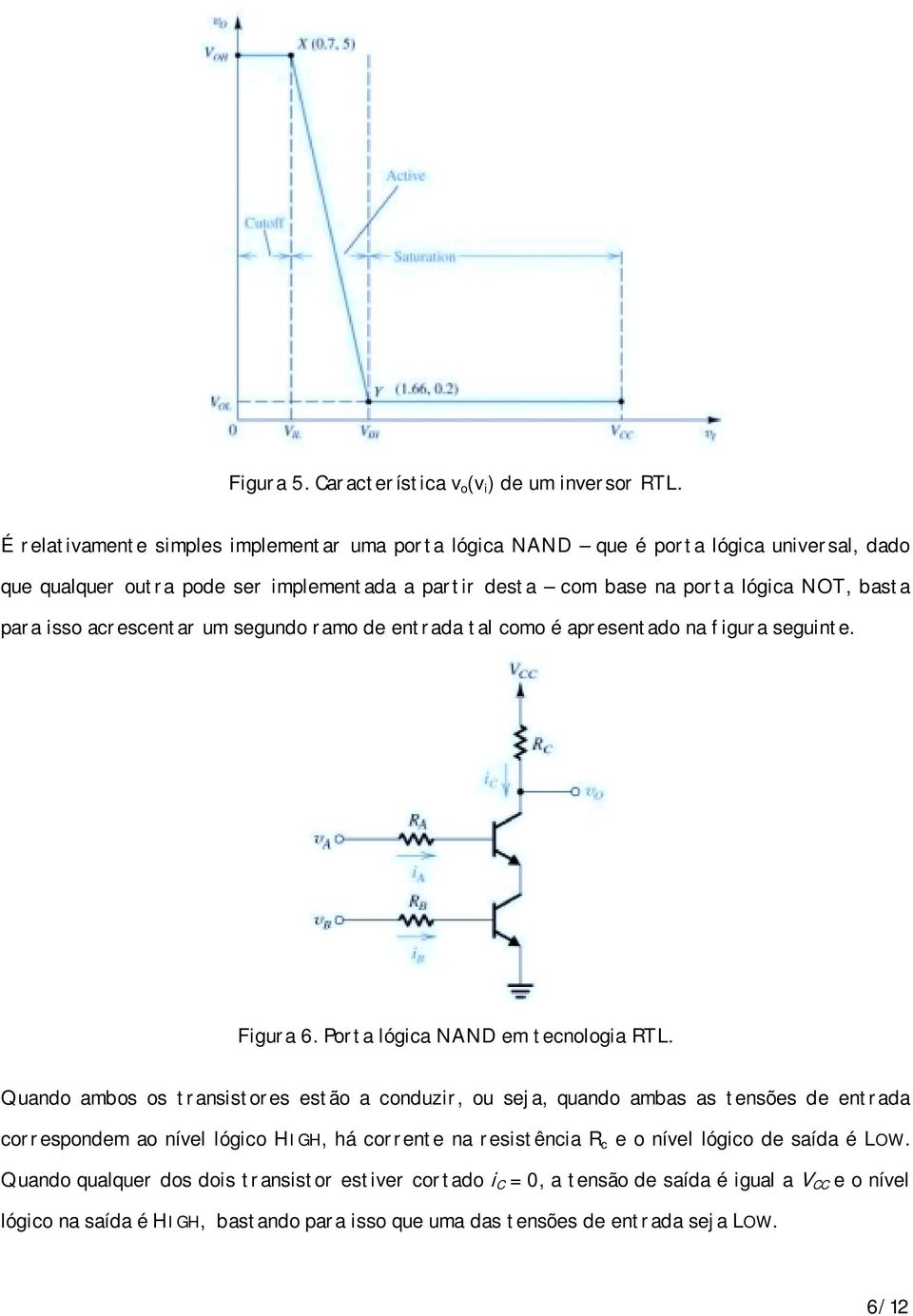 isso acrescentar um segundo ramo de entrada tal como é apresentado na figura seguinte. Figura 6. Porta lógica NAND em tecnologia RTL.