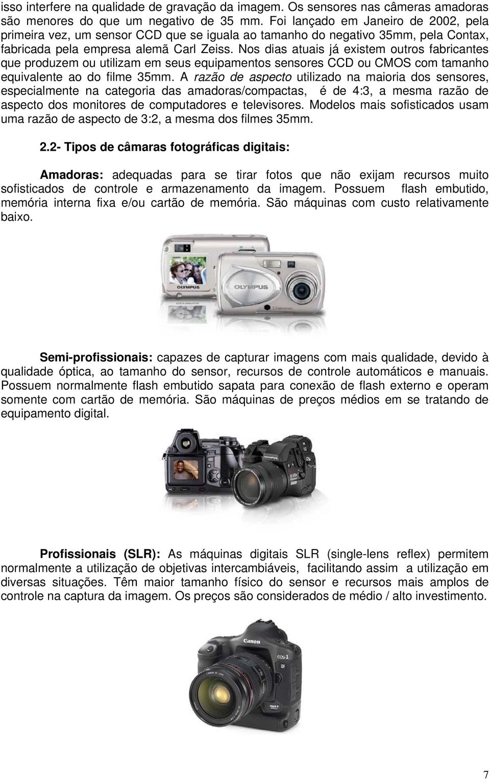 Nos dias atuais já existem outros fabricantes que produzem ou utilizam em seus equipamentos sensores CCD ou CMOS com tamanho equivalente ao do filme 35mm.