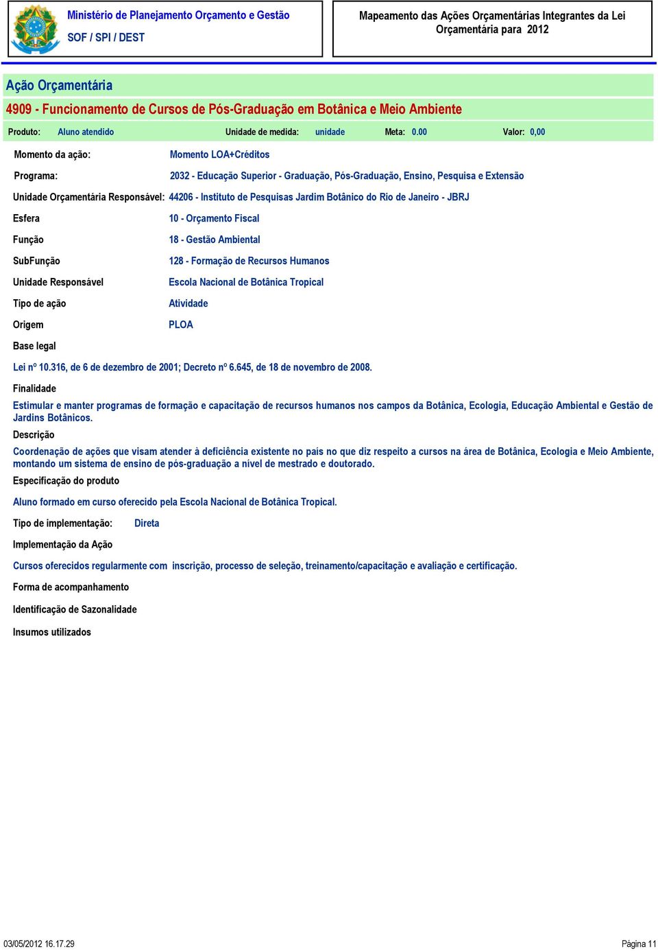 316, de 6 de dezembro de 2001; Decreto nº 6.645, de 18 de novembro de 2008.