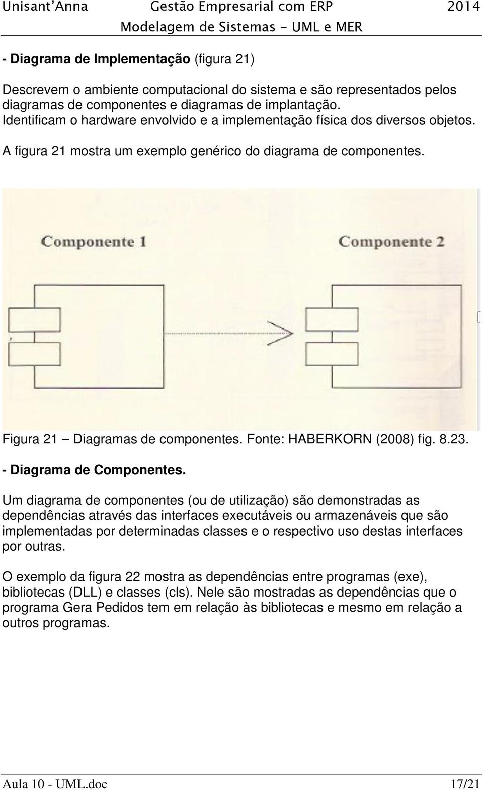 Fonte: HABERKORN (2008) fig. 8.23. - Diagrama de Componentes.