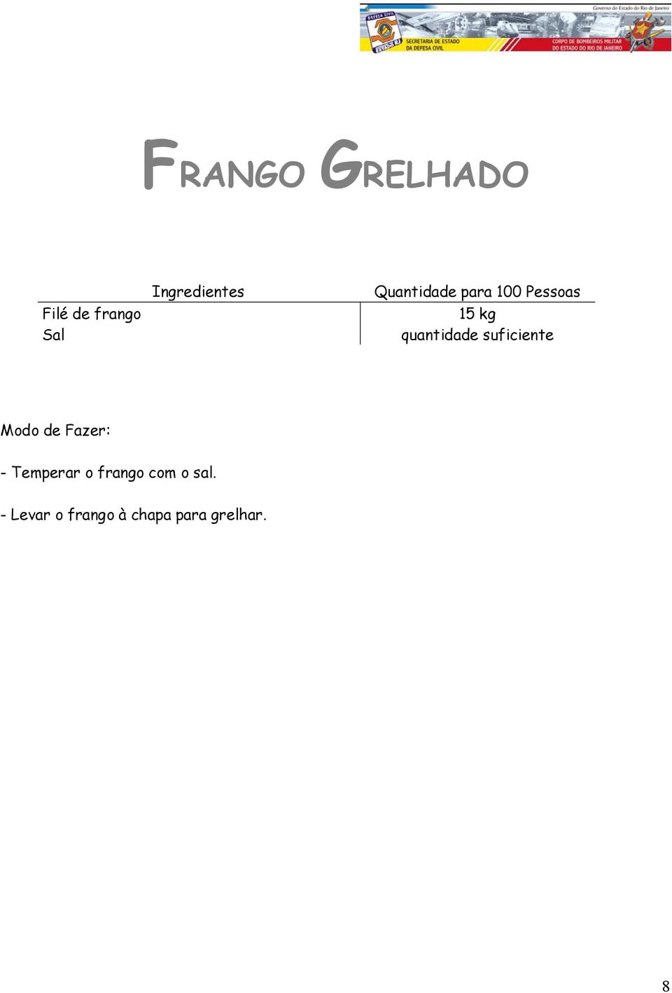 Temperar o frango com o sal.