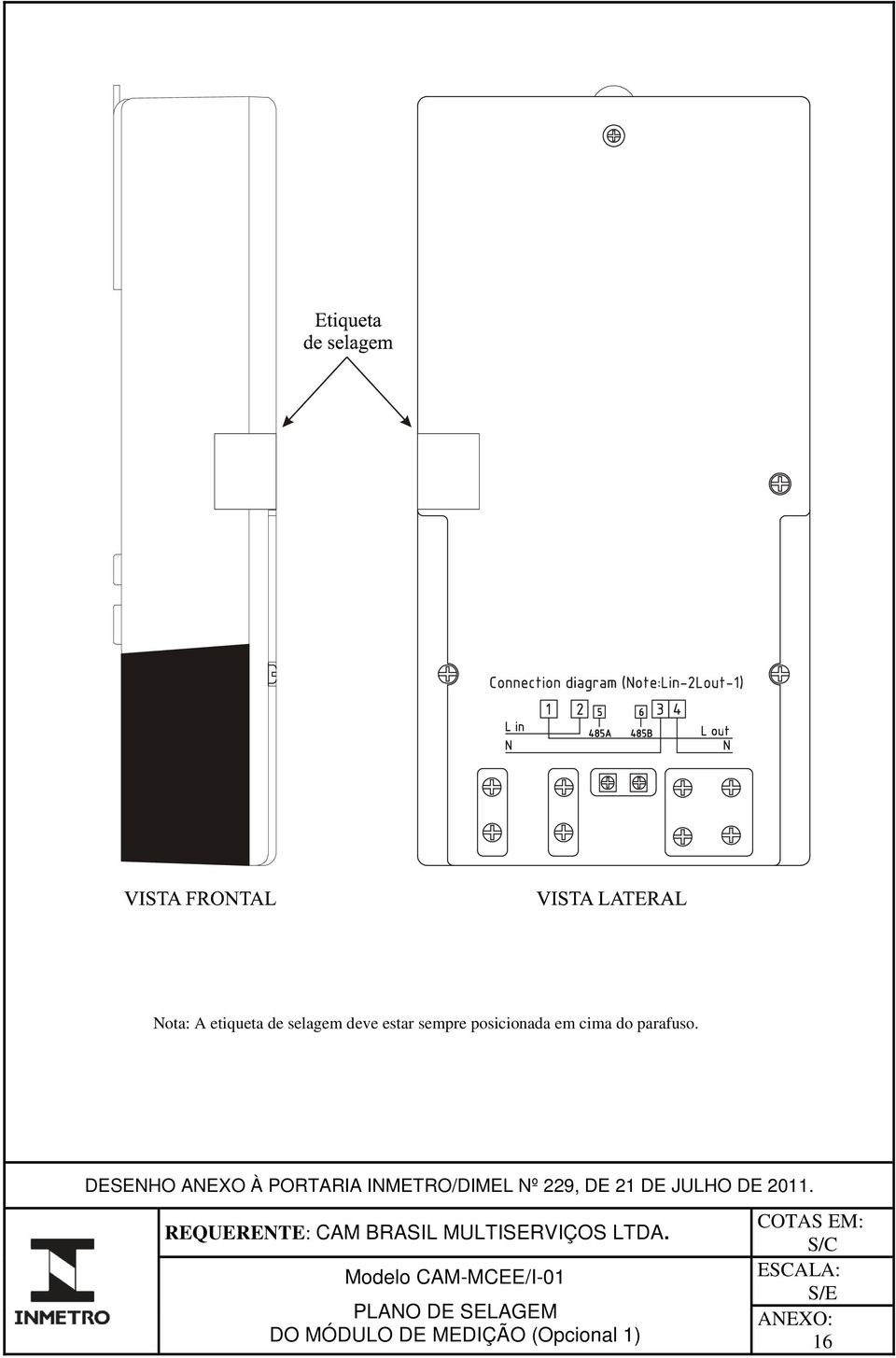 DESENHO ANEXO À PORTARIA INMETRO/DIMEL Nº 229, DE