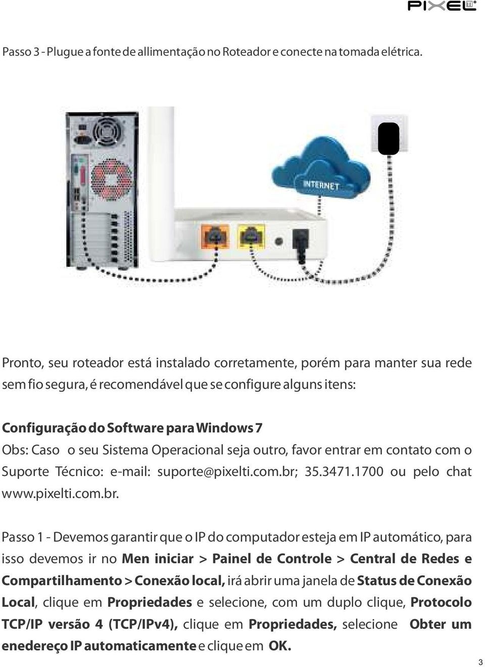 Sistema Operacional seja outro, favor entrar em contato com o Suporte Técnico: e-mail: suporte@pixelti.com.br;