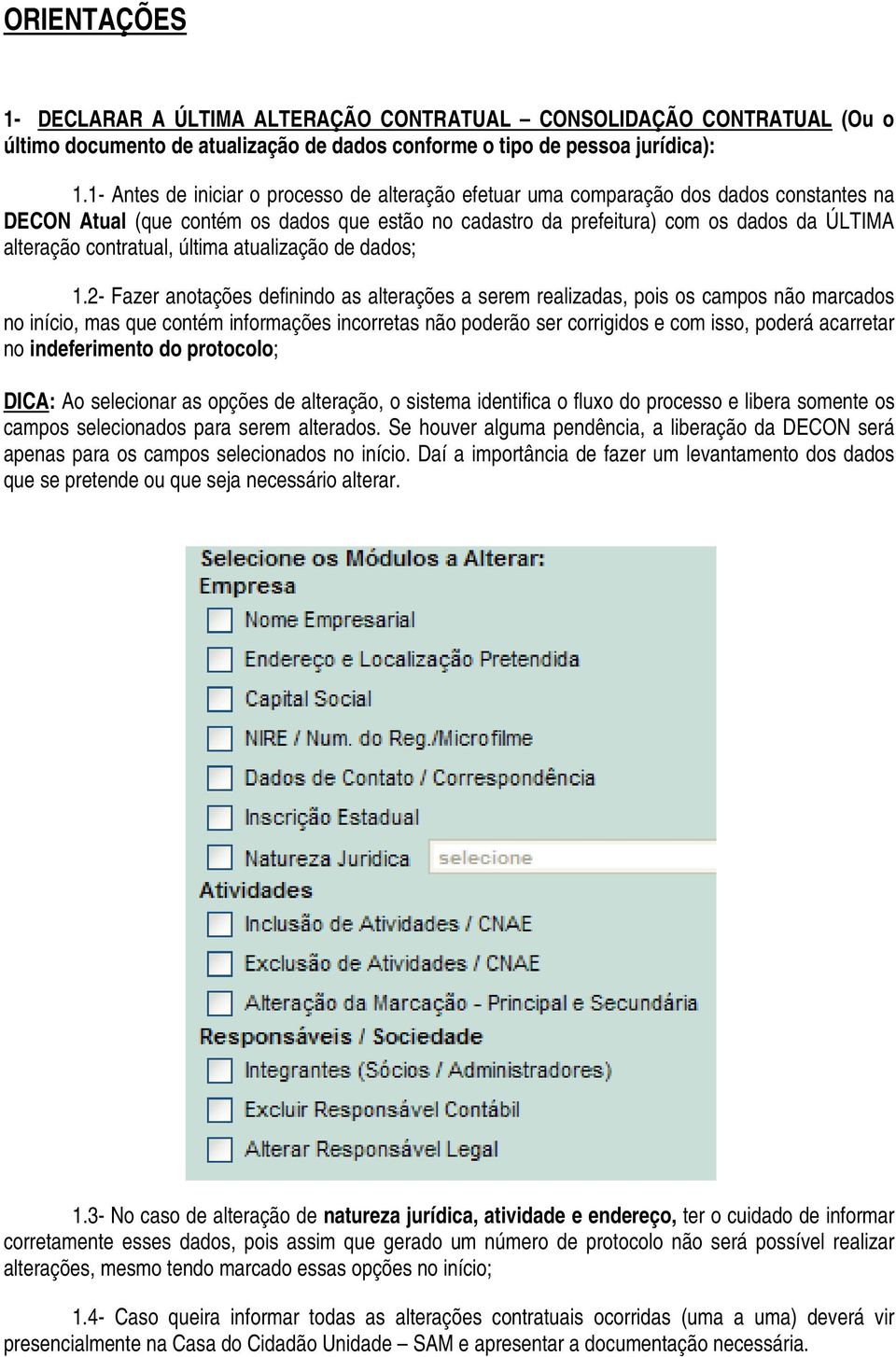 contratual, última atualização de dados; 1.