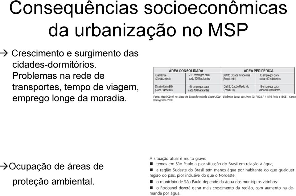 Problemas na rede de transportes, tempo de viagem,