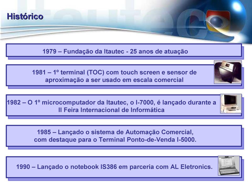 durante a II Feira Internacional de Informática 1985 Lançado o sistema de Automação Comercial, com