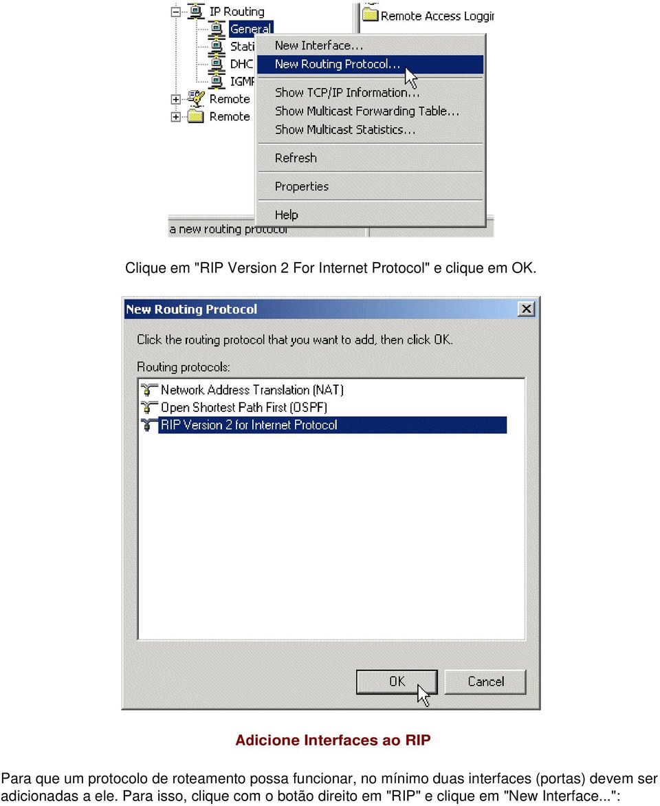 funcionar, no mínimo duas interfaces (portas) devem ser adicionadas a