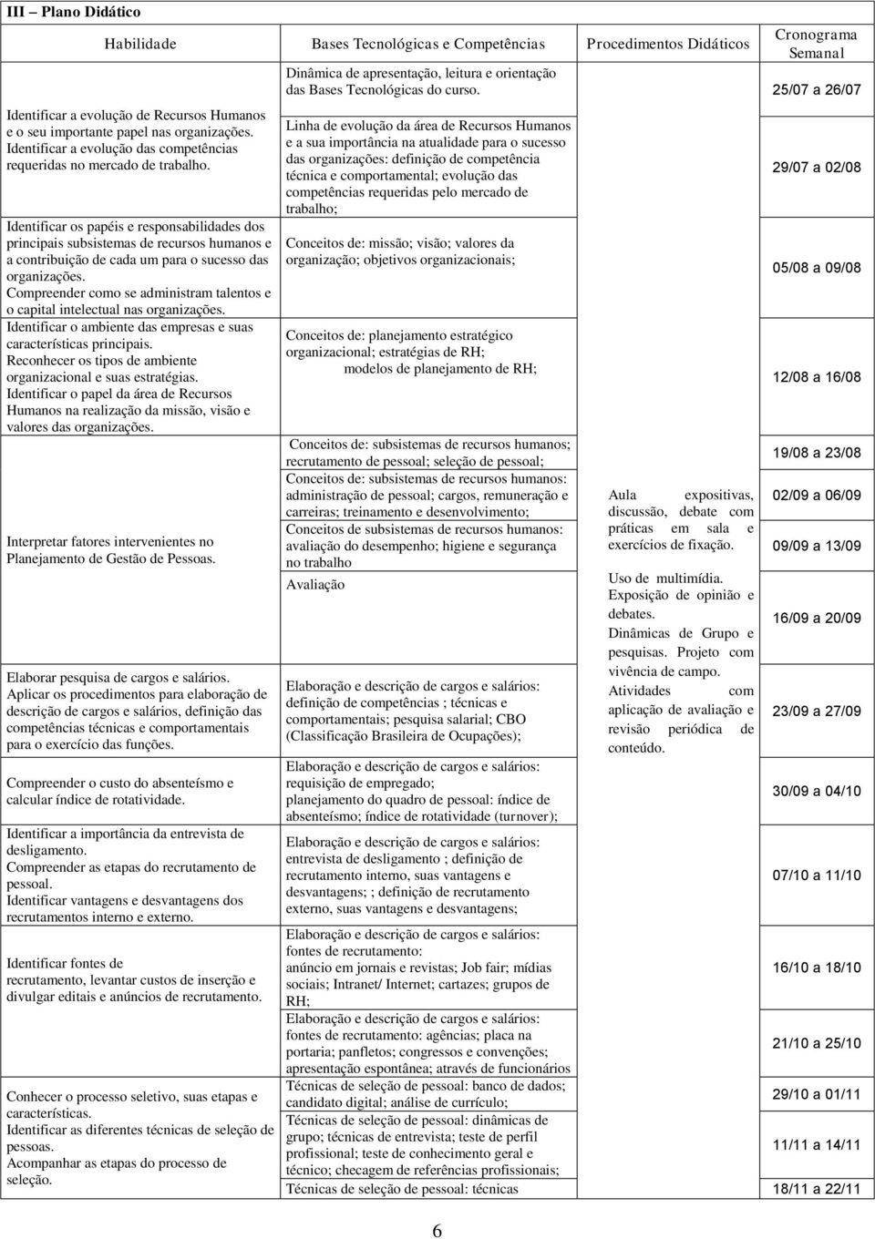 Identificar os papéis e responsabilidades dos principais subsistemas de recursos humanos e a contribuição de cada um para o sucesso das organizações.