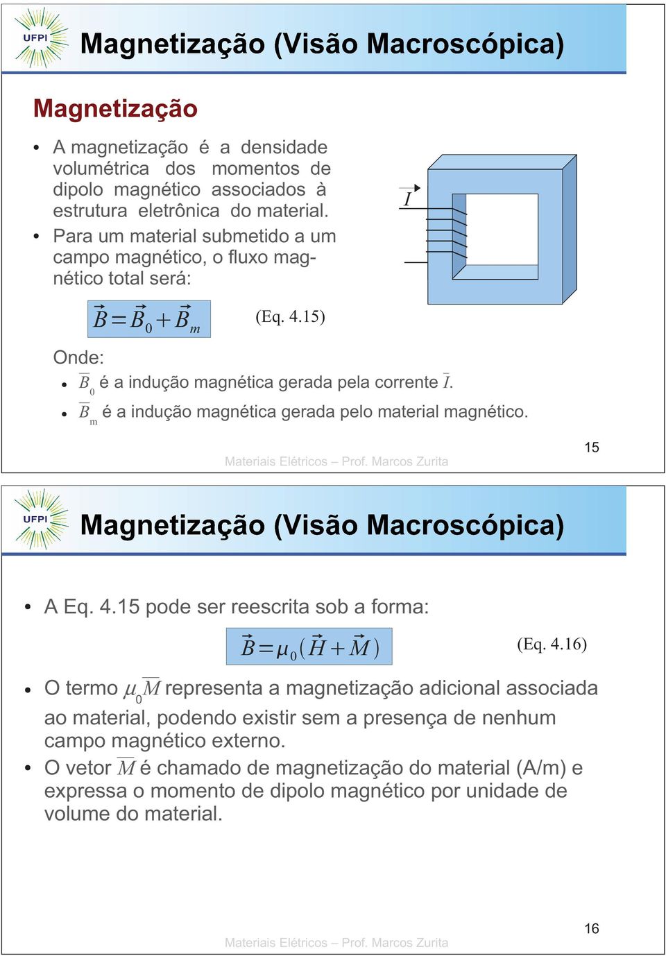 m é a indução magnética gerada pelo material magnético. 15 A Eq. 4.