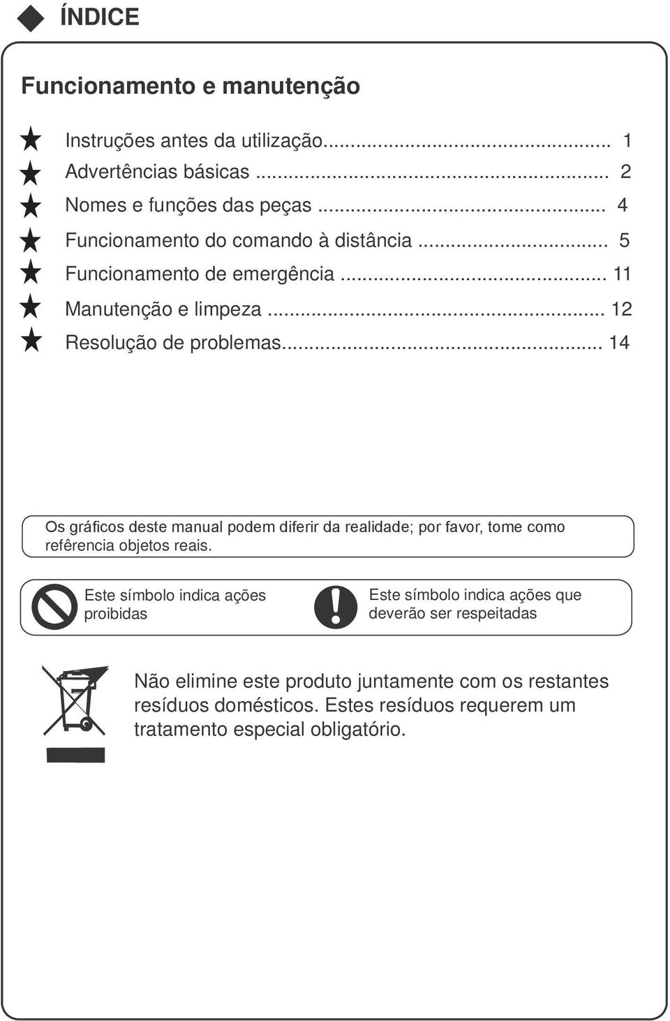 .. 14 Os gráficos deste manual podem diferir da realidade; por favor, tome como refêrencia objetos reais.