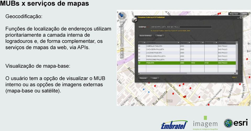 os serviços de mapas da web, via APIs.