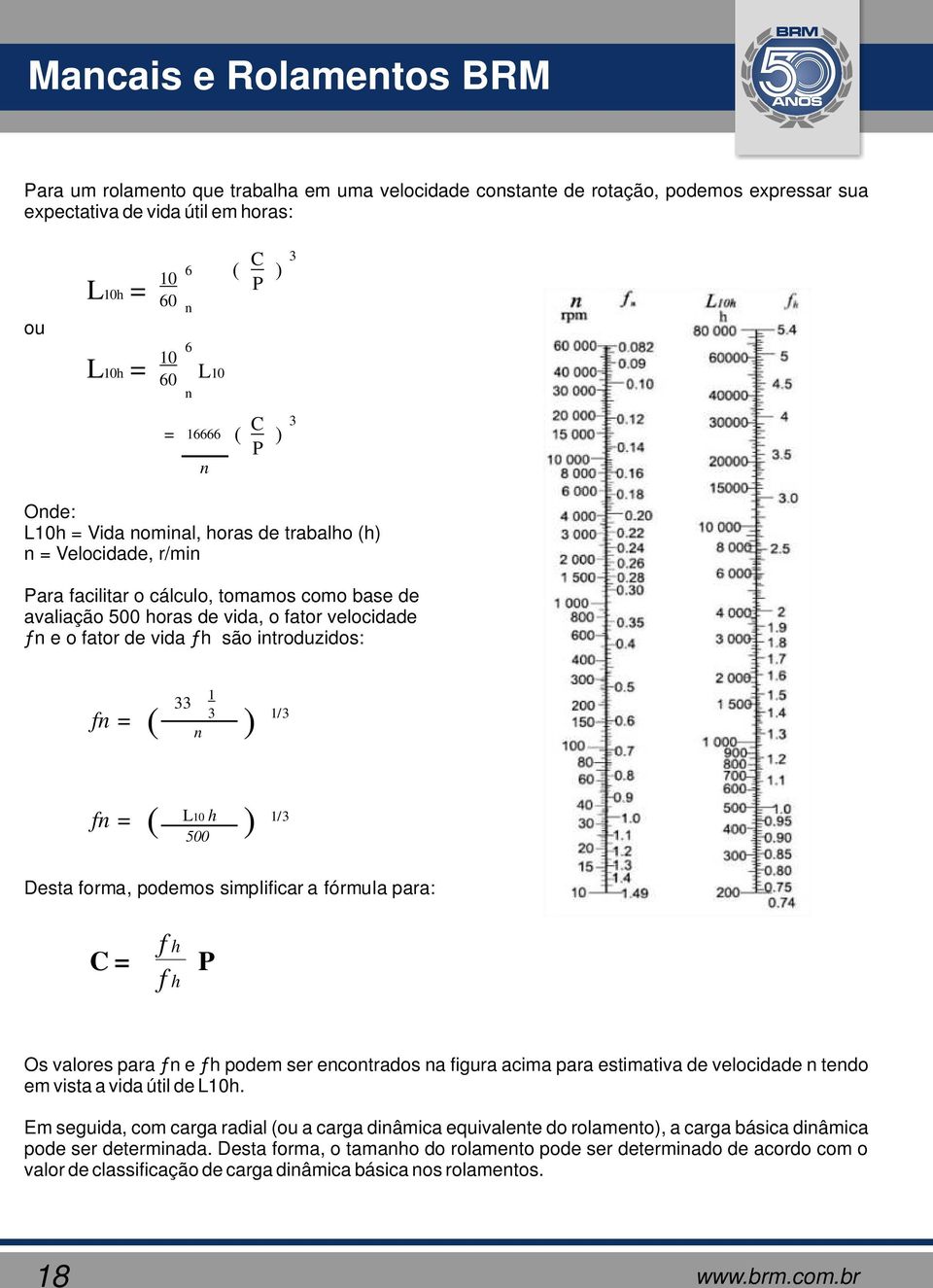 introduzidos: 1 33 3 1/3 fn = ( n ) fn = L10 h ( ) 500 1/3 Desta forma, podemos simplificar a fórmula para: f h C = P f h Os valores para ƒn e ƒh podem ser encontrados na figura acima para estimativa